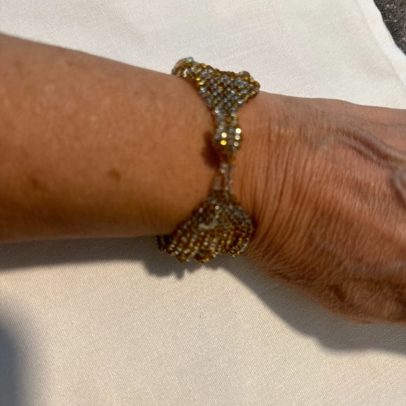 Beaded bracelet plus Stretch bangle bracelet plus Set of 2 wood bangles. - Picture 4 of 15